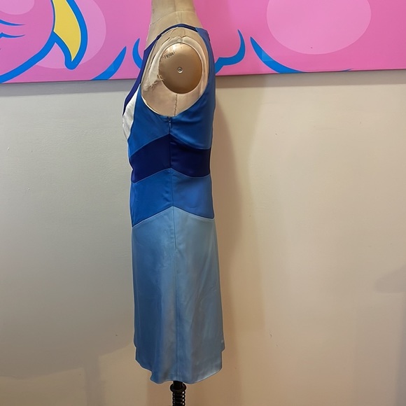 Moschino Cheap Chic Blue White Satin Dress - Picture 8 of 10